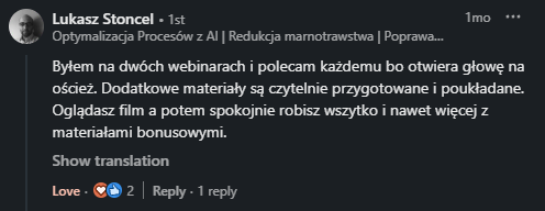 Opinia od Uczestnik 5